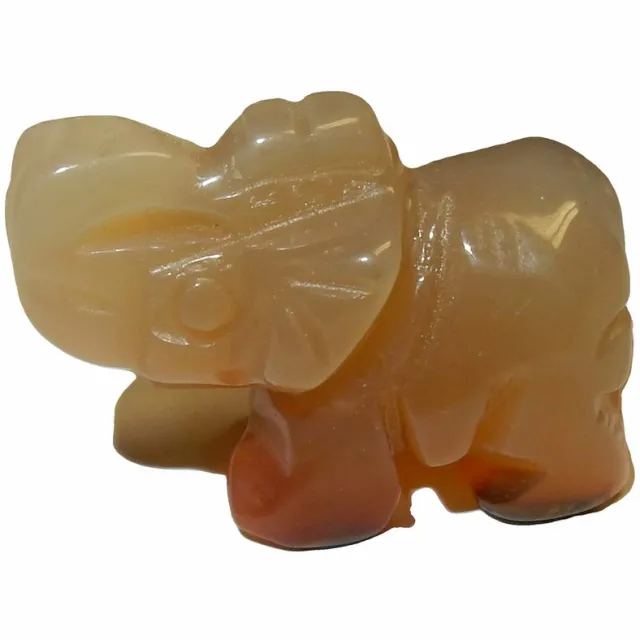 Shanna's Gems and more Miniatuur Olifant Calciet Klein beige geel