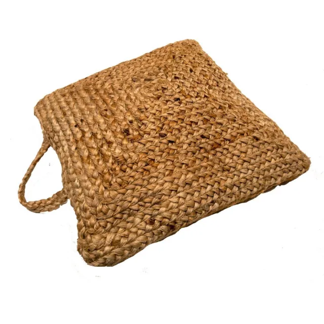 Rocaflor Kussen-jute-vierkant-bruin-effen-40x40cm Naturel
