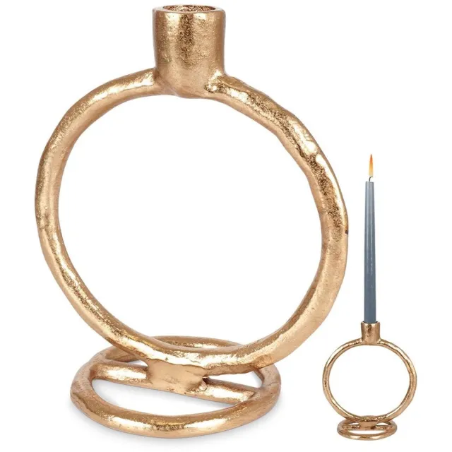 Home & Styling Collection Home Styling Collection - Kandelaar - 19 cm - Gouden Kleur - Industrieel