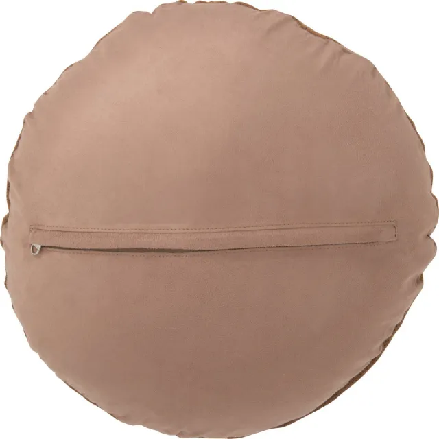 J-Line kussen Rond - leder - camel Bruin