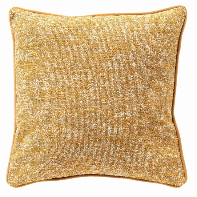 Dutch Decor CASPER - sierkussen 45x45 cm - gerecycled - gemêleerd - Chai Tea - geel, wit - Inclusief binnenkussen - Luxe kussens voor woonkamer & bank Okergeel