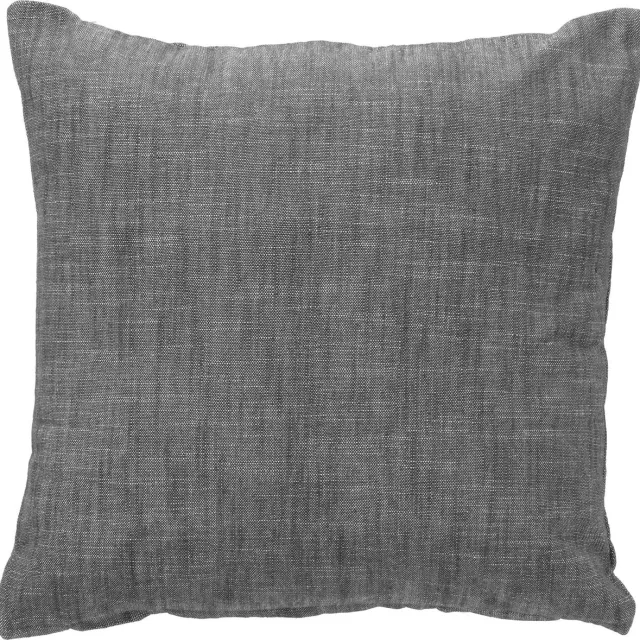 Dutch Decor NATURA - kussenhoes 45x45 cm - 100% biologisch katoen - Charcoal Gray - antraciet - met rits - zonder binnenkussen