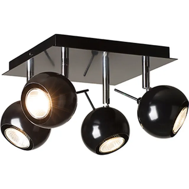Linea Verdace 4 Spot op plaat - Rocca/4 zwart