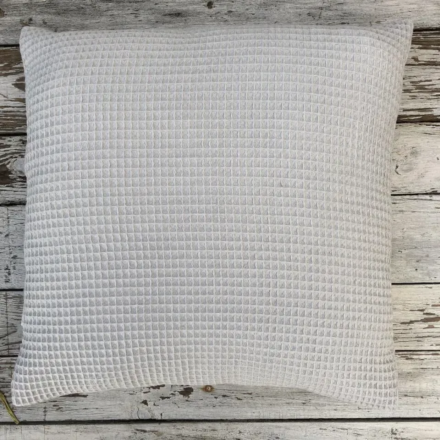 Lovely Stitches Sierkussen - Katoen - Wafelstof - Licht Grijs - 45x45cm