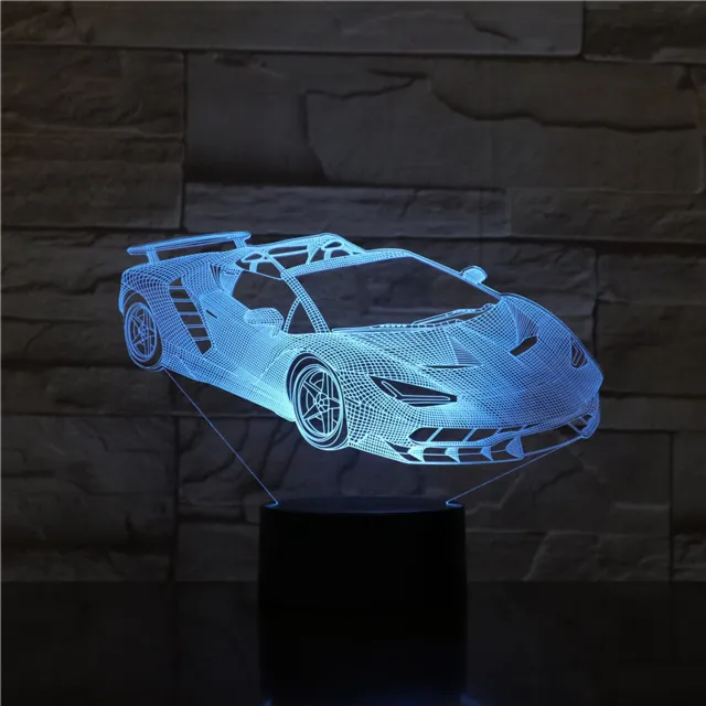 MC Living 3D Led Lamp Met Gravering - RGB 7 Kleuren - Auto