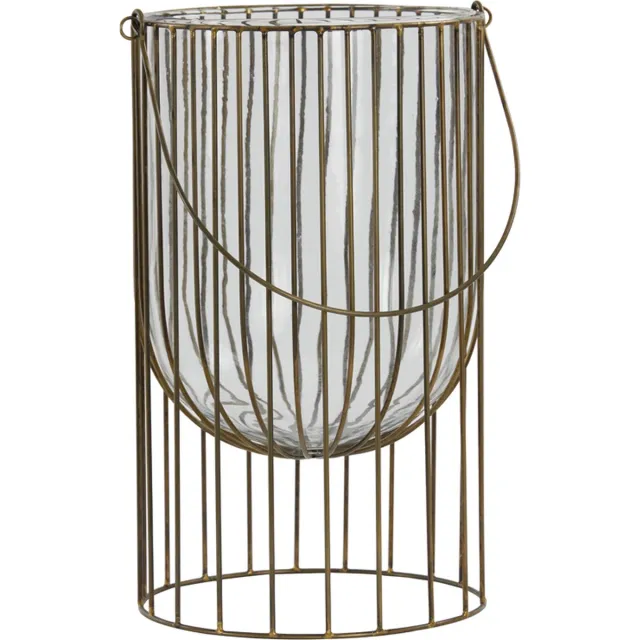 Light & Living Light&living Windlicht Ø24x36 cm SIBANI antiek brons-glas helder