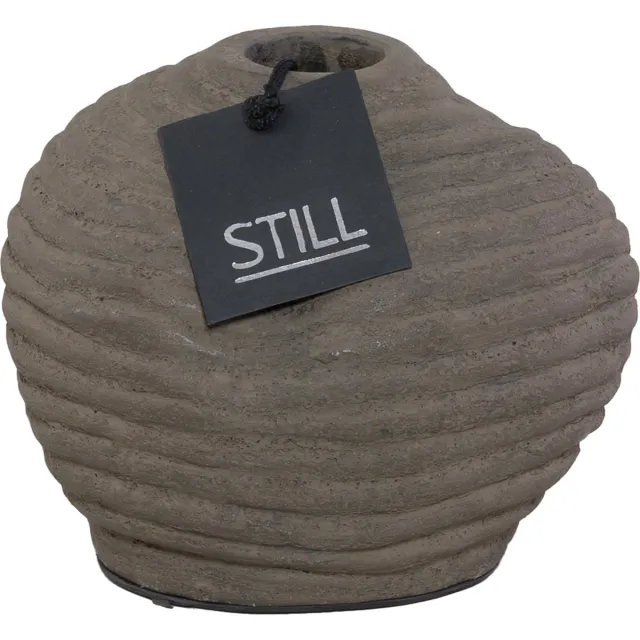 STILL Vaas - Organische Vorm - Ribbels - Dark - Bruin - 17 x 15 cm