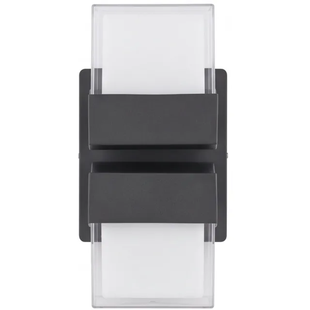 Licht Erlebnisse Licht-Erlebnisse - Lacie - LED - Wandlamp - IP54 - 3000K - 700lm - van - Metaal kunststof - in - Zwart transparant Zwart|transparant