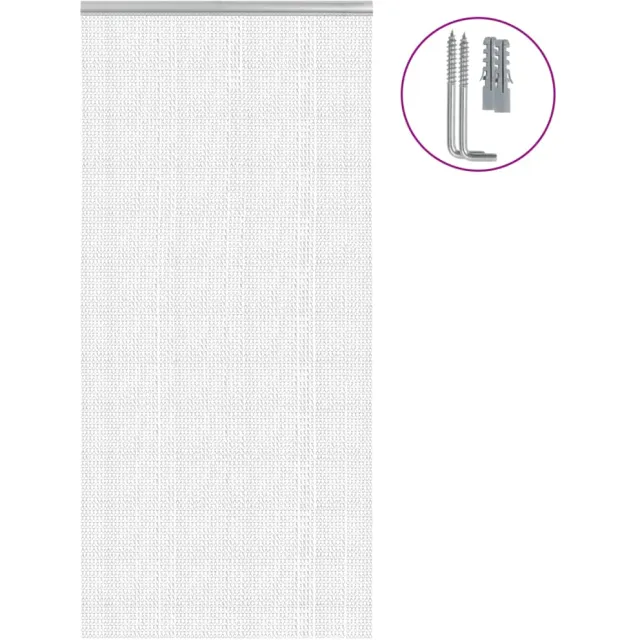 vidaXL Vliegengordijn kettingen 100x212 cm aluminium Zilver