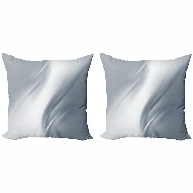 ABAKUHAUS Grijze Kussenhoes Set – 2x40x40 cm – Dubbelzijdig bedrukt Grijs