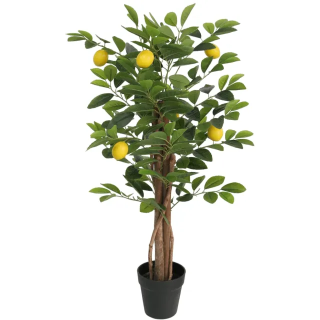 vidaXL Kunstcitroenboom met 3 stammen 85 cm polypropeen groen