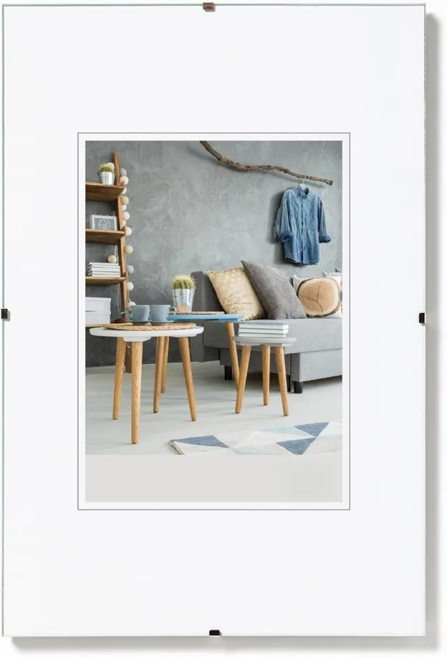 Famanu Frameloze schilderijhouder 13x18 cm met ontspiegeld glas antireflecterend glas