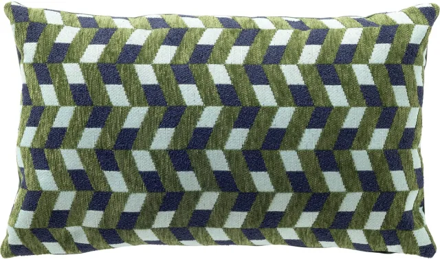 Dutch Decor SIMSON - sierkussen 30x50 cm - visgraatpatroon - Twist of Lime - groen, blauw - Inclusief binnenkussen - Luxe kussens voor woonkamer & bank