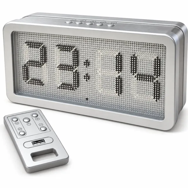 Benza Retro Pin Clock – Spijkerklok met Bewegende Pinnen – Inclusief Afstandsbediening – Zilverkleurig – 24 × 12 × 7 cm Grijs