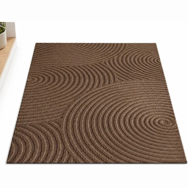 VHV Deurmat - Antislip Schoonloopmat voor Binnen en Buiten - 45x75 cm - Rubberen Entreemat tegen Vuil en Vocht - Bruin