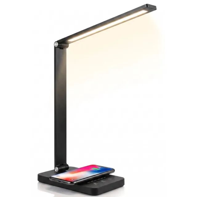 Stane Bureaulamp LED Dimbaar - 5 Lichtkleuren (2700K-6000K) - Touchbediening - Tafellamp - Leeslamp - Bedlamp - incl USB-C Kabel Zwart