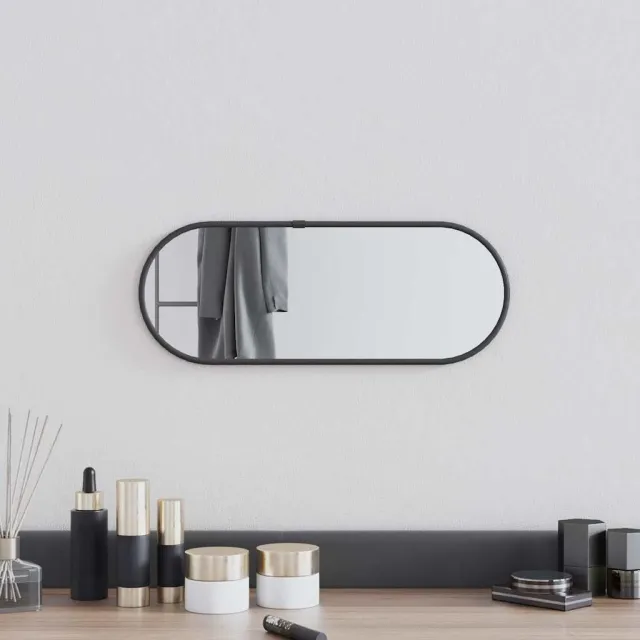 vidaXL Wandspiegel 40x15 cm ovaal zwart
