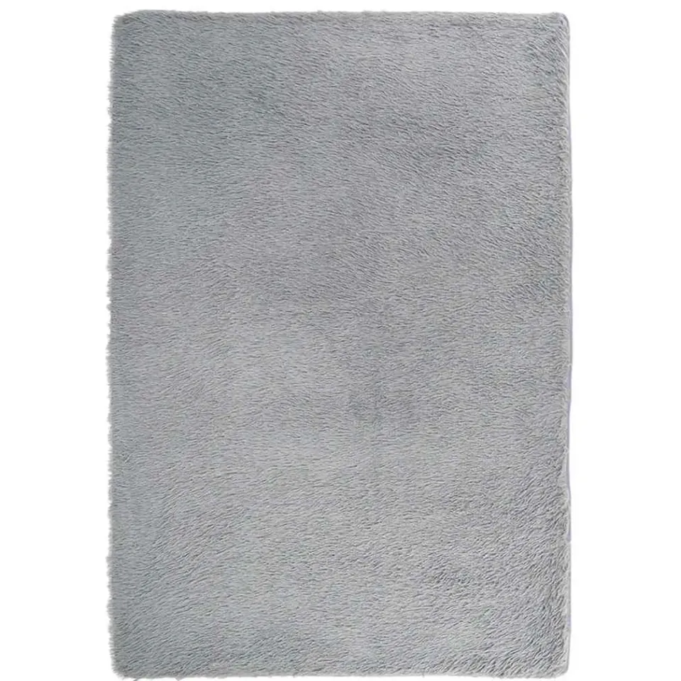vidaXL Hoogpolig vloerkleed NAVARRA 200x290 cm polyester lichtgrijs