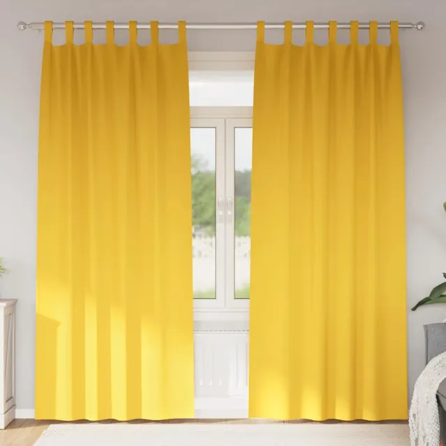 vidaXL Zwart-out Gordijnen met Ringen 2 st Mosterdgeel 260 x 140 cm