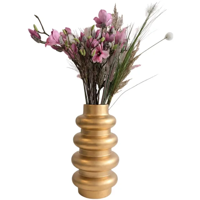 Bellatio Design Kunstbloemen Magnolia grote deco tak Naomi - 3x - 92 cm - paars - Kunst zijdebloemen