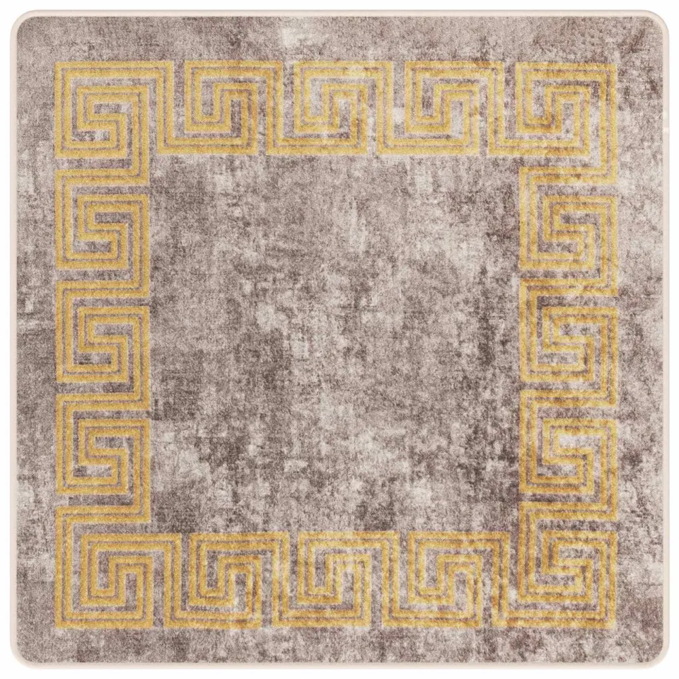 vidaXL Vloerkleedloper MARSA Grijs en Goud 100 x 100 cm