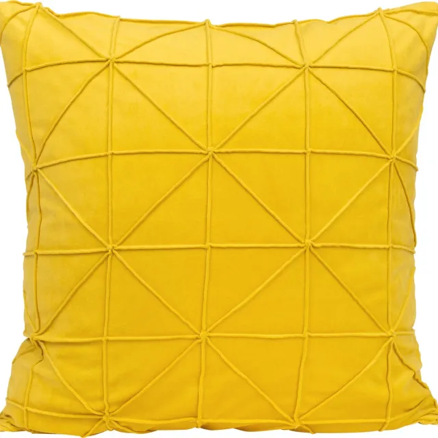 QUVIO Sierkussen gevuld - Sierkussens voor binnen - kussentjes bank - Kussentjes - Sierkussens vierkant - Gevulde sierkussens - Sierkussens okergeel - Figuren sierkussens - Sierkussens - 50 x 50 cm - Fluweel - Okergeel