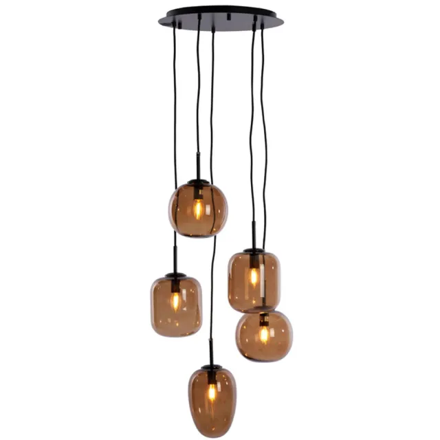 Light & Living Hanglamp Mezza glas bruin 5L