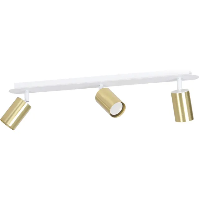 Emibig Kokkola 3L wit en gouden plafondlamp 3x GU10 richtbaar - Perfecte verlichting voor elke ruimte