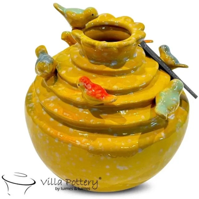 Villa Pottery Gele Vogel Vaas Grenada D17xH17 geel