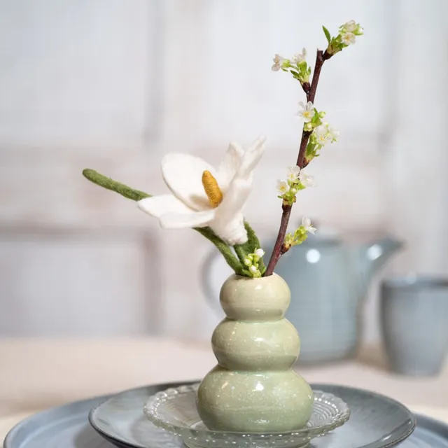 Sjaal met Verhaal Bloem Vilt - Krokus Wit - 25cm - Fairtrade Sjaalmetverhaal