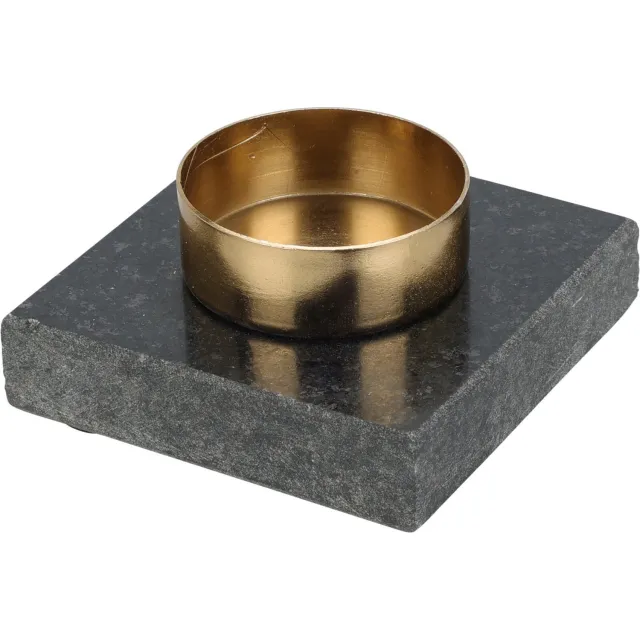 Home & Styling Collection Home Styling Collection - Theelichthouder, marmeren basis, 7 cm Zwart