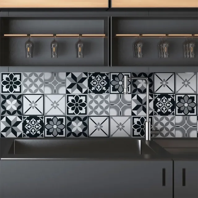 Ambiance Sticker Zelfklevende tegelmuurstickers voor keuken en badkamer - 9 Azulejos Chichinola tegelstickers - 9 stickers 20x20cm Multi color