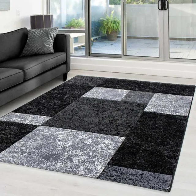 TapisTrend Designer tapijt Zwart-Grijs-Wit 160x230 cm Modern 3D- met contouruitsparing, Hawaii 1330