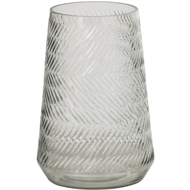 J-Line Vaas met reliëf - glas - transparant - small
