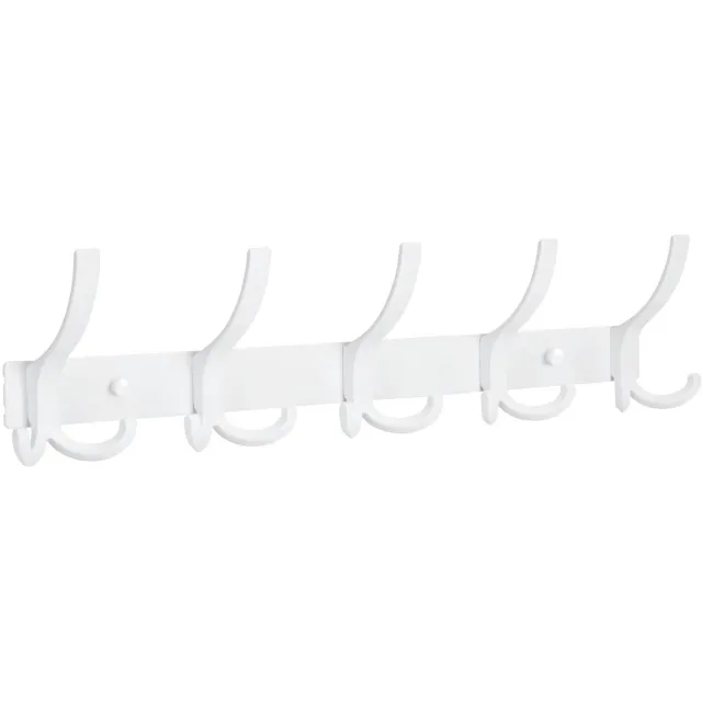 My Ninki ® Wandgarderobe Met 15 Multifunctionele Haken Voor Jassen, Tassen, Hoeden en Meer - Wit