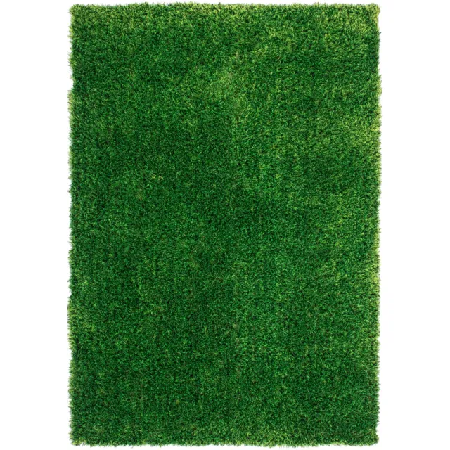 Padiro pluizig hoogpolig shaggy vloerkleed 160 x 230 cm - groen - modern effen ontwerp - met een zachte uitstraling - voor vloerverwarming - van polyester en katoen