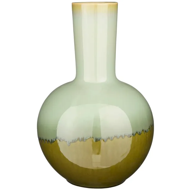 Mica Decorations Vaas Holm - Keramiek met Kleurverloop & Glans Lichtgroen