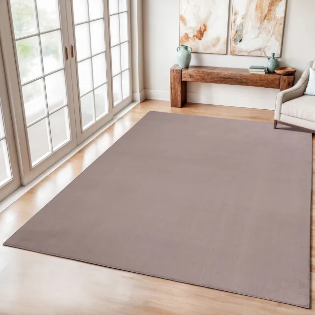 Muratap Relax Samba - Wasbaar Effen Vloerkleed - Uni Tapijt - Taupe- 160x230 CM