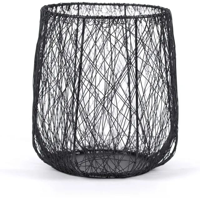 Rasteli Windlicht - metaal - zwart - D31 x H32 cm
