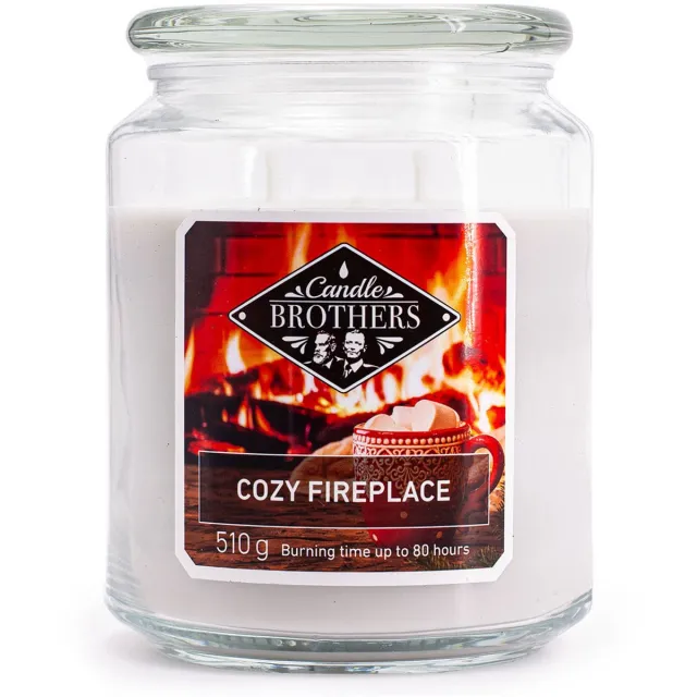 Balthasar Candle-Brothers Geurkaars - Gezellige open haard - met lont Wit