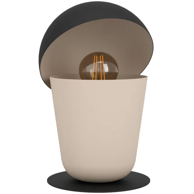 EGLO Batabano Tafellamp - E27 - Ø18 cm - Taupe|Zandkleur Zand;Zwart;