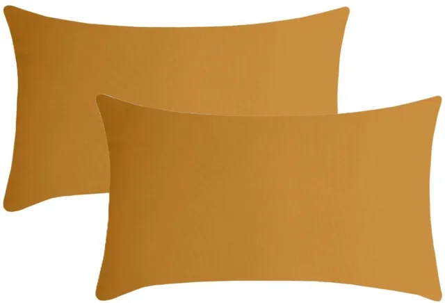 Stof Textile sierkussen Nelson - 2x - okergeel - 30 x 50 cm - bank kussens - zitkussens - binnen/buiten - polyester