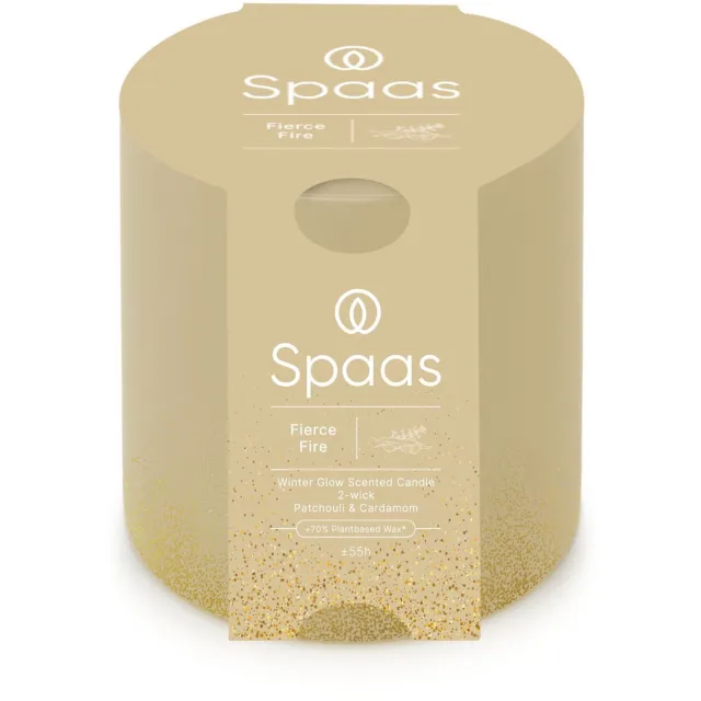 Spaas Geurkaars 2-wiek Fierce Fire kaars Spaas beige