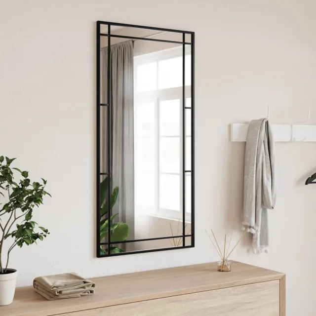 vidaXL Wandspiegel rechthoekig 50x100 cm ijzer zwart