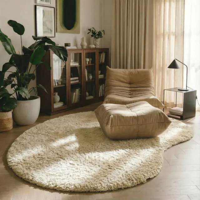 MrCarpet Organisch Hoogpolig vloerkleed wit/ivoor teddy 200x290cm (populair) Mrcarpet crème