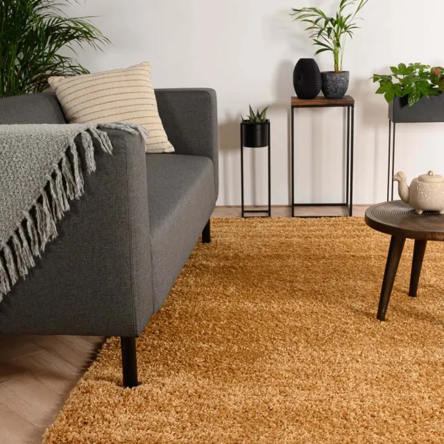 Tapeso Hoogpolig vloerkleed - Shaggy Trend goud 200x300
