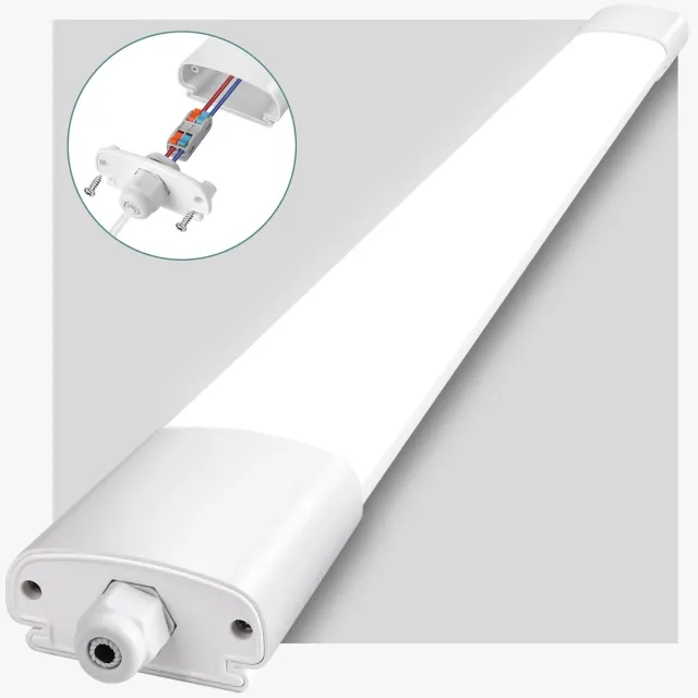 Oraymin LED TL Armatuur 57 cm – 20W 2200LM – 4000K – IP66 – Koppelbaar – Voor Garage Kelder Werkplaats Wit