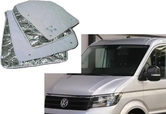 Geschikt voor volkswagen crafter Raamisolatie Geschikt voor Volkswagen Crafter/MAN TGE vanaf 2016 Volkswagen Crafter Isolatie 3 delige set Grijs