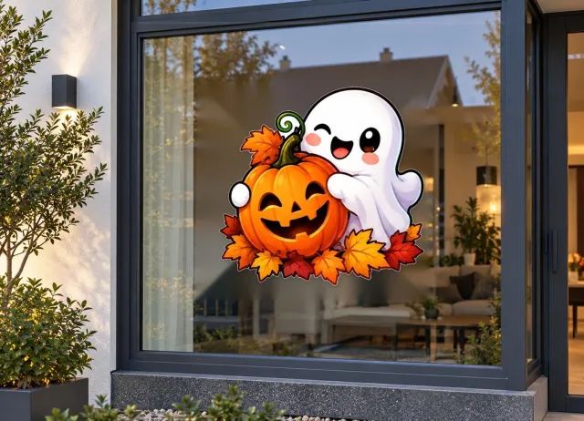 De Stickerman Halloween Raamsticker 50cm Breed Herbruikbaar Weerbestendig (KV2) Multi