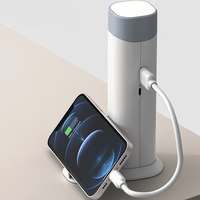 VUBIO Moderne 3-in-1 Kampeerlamp - LED - Powerbank - Zaklamp - Tafellamp Wit